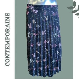 Contemporaine Simon’s Maxi Pleated Floral Lightweight Lined Skirt Zipper Size XS